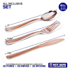 75 Pieces Heavy Duty (Rose Gold) Plastic Silverware Set, Disposable Cutlery Set, Great for Parties, Weddings, and Catering, Flatware Utensils Included