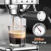 KOIOS Espresso Machines, 20 Bar Semi-Automatic Espresso Maker with Foaming Steam Wand, 1200W Stainless Steel Espresso Coffee Maker for home, 58oz remo