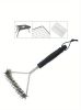 1pc Grill Cleaner Long Handle Y-shaped Curly Brush For Outdoor Grills Stainless Steel Bristles Non-Stick Cleaning Brushes BBQ Accessories