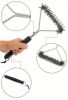 1pc Grill Cleaner Long Handle Y-shaped Curly Brush For Outdoor Grills Stainless Steel Bristles Non-Stick Cleaning Brushes BBQ Accessories